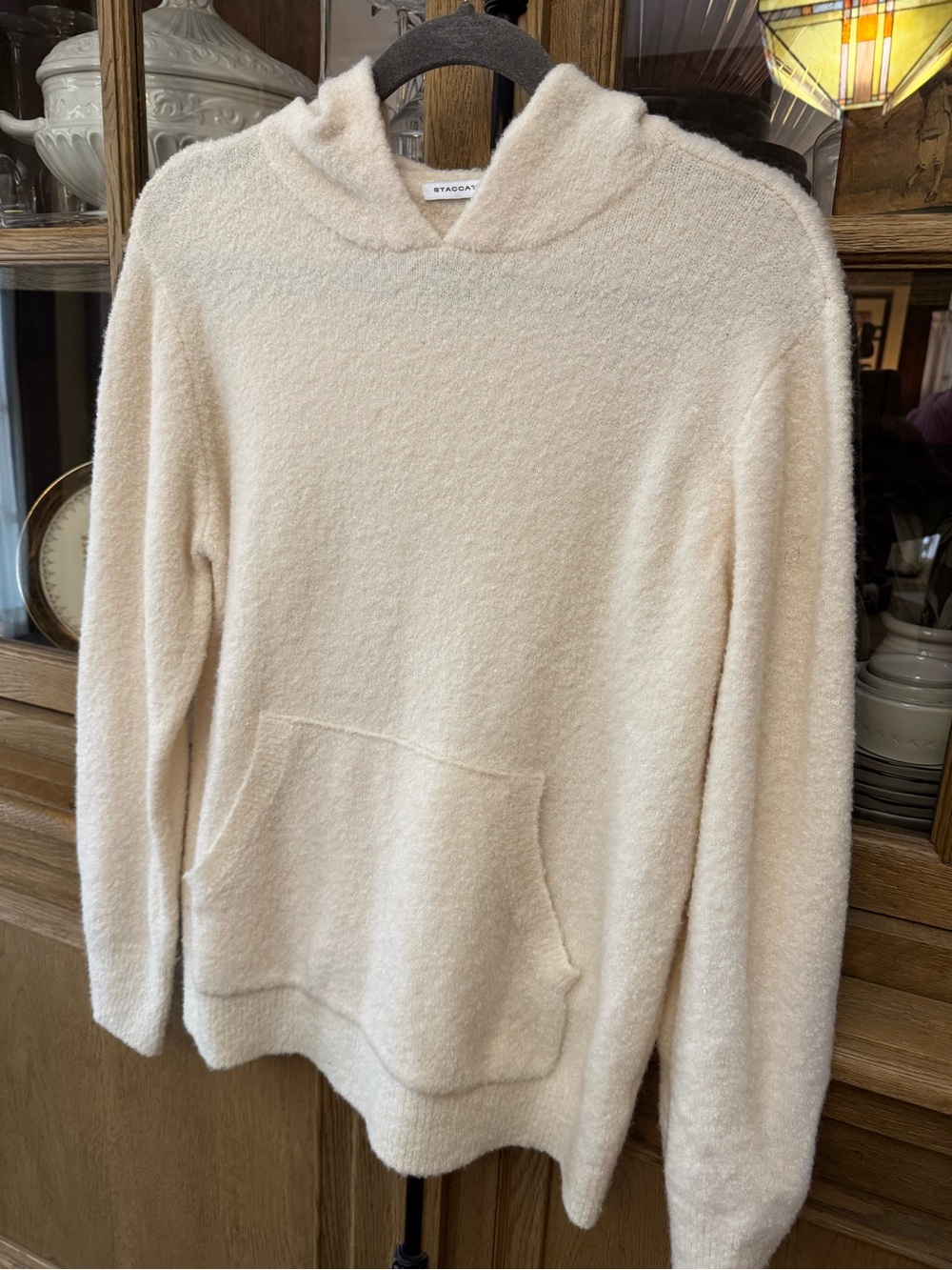 Staccato Cream Hooded Hoodie Sweater